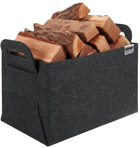 COM-FOUR® filtpåse XXL för shopping - transportpåsar för tidningar, returpapper och shopping - vedpåse för ved - shoppingpåse (01 st antracit 44x31cm)