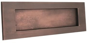 Placa tradicional de latón macizo victoriano de 25,4 cm o 30,4 cm con muelle para puerta, bronce envejecido (25,4 cm x 7,6 cm)