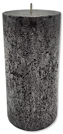 DARO DEKO Stumpenkerze XL 10 x 20cm schwarz mit Glitzer durchgefärbt Säulenkerze