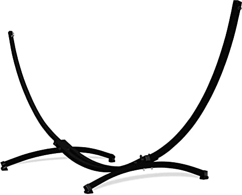 Potenza Gestell Outdoor Hängemattengestell XXL 365cm, 220kg I Gestell für Hängematten, Rahmen aus Stahl wetterfest (Schwarz)