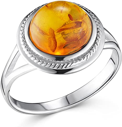 Materia Bernstein Schmuck Ring Silber 925 rund SR-170-51