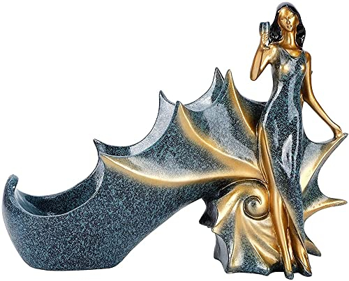 TSTSM Portabottiglie da Donna Portabottiglie da Vino Carino Statua in Resina per Ragazza da Tavolo Accessorio per Vino Singolo per armadietto del Vino Bar Matrimonio Art Décor