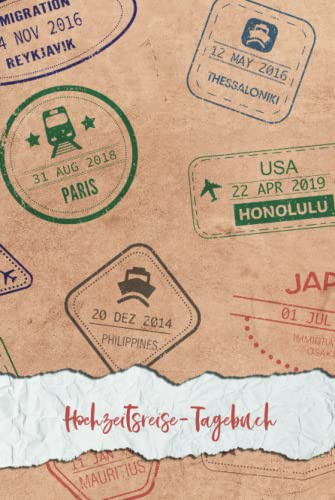 Hochzeitsreise-Tagebuch: Reisetagebuch für die Flitterwochen für die Urlaubsreise zu Zweit zum Ausfüllen | ca. DIN A 5, 108 Seiten, Hardcover | inkl. ... | Tolles Geschenk fürs Brautpaar & Ehepartner