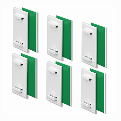 KLEMMFLEX Klebehalter kurz, für Klemmfix Rollo, Doppelrollo, Duo-Rollo, ohne Bohren, zum Kleben, 6 Stück, als Zubehör, Ersatzteil für die Befestigung am feststehenden PVC-Fenster, Balkontür