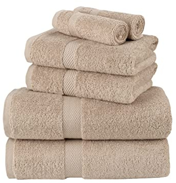 La Maison 100% Egyptian Cotton 600GSM Superior Towel Bale Set Hand Towel Bath Towel 6 Piece Super Soft Everyday Use (Stone)