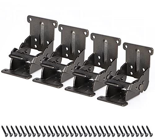Skelang Soporte plegable (0-90-180°, soporte de bisagra plegable, bisagra de bloqueo automático, soporte de extensión de bloqueo para mesa, banco de trabajo, plataforma de dormir, 4 unidades