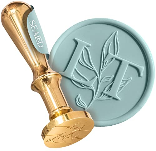 SEALED® Personalisierter Siegelstempel mit Wunschinitialen für Hochzeit und besondere Anlässe - Eleganter Wachssiegel Stempel mit 2 Buchstaben