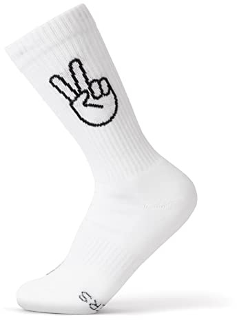 FYNGERS Sportsocken & Tennissocken mit Handzeichen | Bio-Baumwolle | Gepolsterte Sohle | Damen & Herren Gr. 36-45