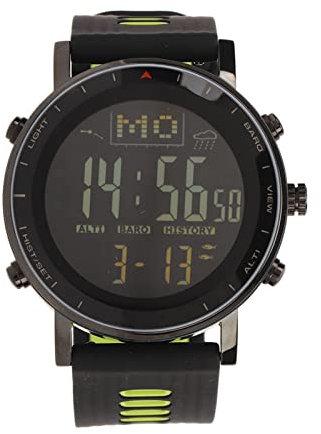 Huairdum Orologio Elettronico, Batteria a Bottone a Risparmio Energetico Orologio Sportivo all'aperto Display con Retroilluminazione El 10ATM Impermeabile per Escursionismo di Pesca (Nero e Verde)