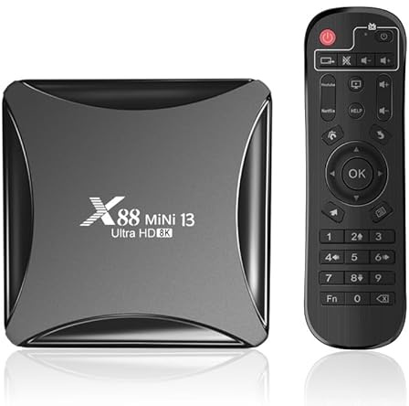 CHROX Android 13.0 TV Box, X88 Mini 13 4GB RAM 64GB ROM BT5.0 Compatible con Dual WiFi 2.4G/5.8G, 1000M Ethemet, 4K/8K Ultra HD Android Box, con Cable HD Y Control Remoto,4gb+32gb