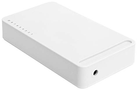 8-Port-Gigabit-Ethernet-Netzwerk-Switch, 10/100 / 1000-Mbit/s-Auto-MDI-MDIX-RJ45-Adapter, Office-Ethernet-Splitter, Heimnetzwerk-Hub für Desktop, Laptop, Router, Modem, DSL usw. (EU-Stecker)