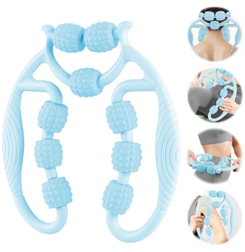 Taozoey Rodillo Masaje Muscular, Rodillo Masaje Piernas, Rodillos de Masaje Muscular de 360°, Rulo Masaje Musculars, para Pierna Cuello Masajes Musculars Fitness (Azul9)