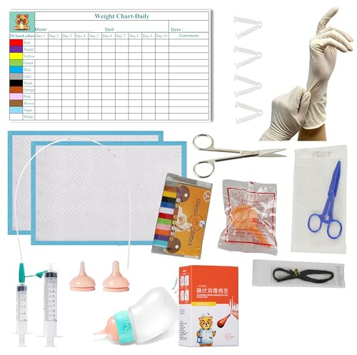 Doggiema Welpen Zucht Kit, Essentials Kit für Neugeborene Welpen | Winkel Pflege Flasche Set, Professionelle Fütterung Tube Kit, All-in-One Whelping & Fütterung Kit