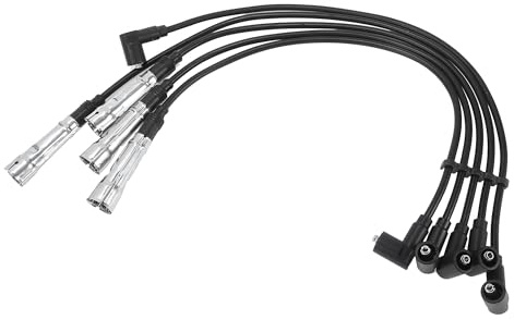 QUARKZMAN Zündkabel Und Zündspule Für VW Golf III 1.6 91-98 55kW 5er Pack | Für VW Golf II 1.8 83-92 66kW, Hitzebeständiges Silikonmaterial, Verstärktes Gehäuse, Stärkere Isolierung, Nickelkern