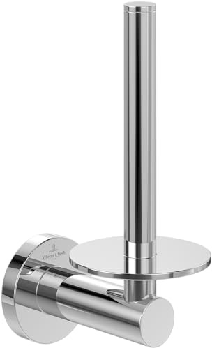 Villeroy & Boch Elements - Tender Spare Toilet Roll Holder, Replacement Toilet Paper for Wall Mounting, Toilet Paper Storage Made of Zinc, Round, Chrome