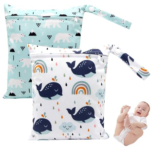 2 Pcs Schwimmsachen Nassbeutel Kindergarten Nasstasche Wet Bag | Wiederverwendbar, Handlich, Ideal Für Unterwegs