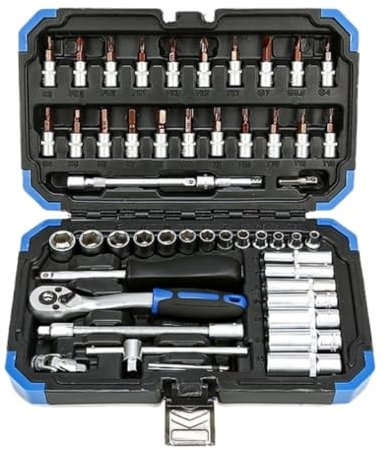 Caja Herramientas Juego De Herramientas Juego De Llaves De Trinquete Juego De Herramientas De Mano Con Caja De Almacenamiento De Herramientas De Plástico Caja De Herramientas Completa(53pcs)