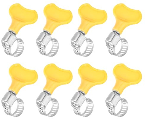 sourcing map Lot de 8 colliers de serrage à vis sans fin en acier inoxydable, 8 à 12 mm (5/16 à 1/2), colliers de serrage réglables à vis moletée, colliers de serrage de ligne de carburant de 8 mm