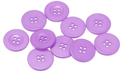 HARFINGTON 10pcs 48L Sewing Buttons 1-1/4(30mm) Resin Round Flat 4-Hole Craft Replacement Buttons for Coats Sewing Clothing and DIY, Light Purple