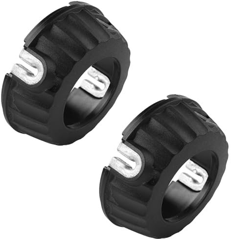 SEIWEI 2 Stück Trimmerkopf Abdeckungen mit Ösen, Rasenkantenstecher Grasschneider Ösenkappe Ersatzzubehör, Schwarz