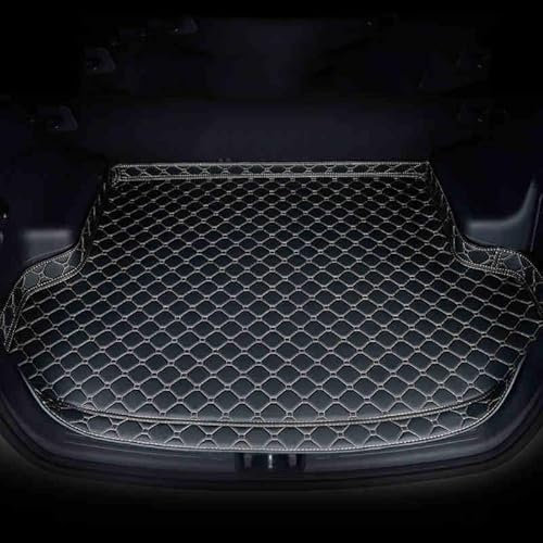 YSNFDN Auto Kofferraummatte für Jeep Compass 2017-2020(with Stereo), Leder Wasserdicht Antirutsch Kofferraum Schutzmatten, Kratzfest Schutzmatten Kofferraummatte Innen Zubehör,B Black+Beige
