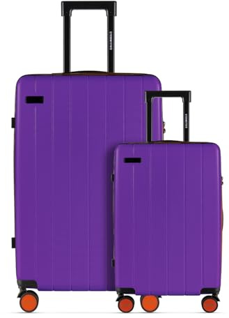 ETERNITIVE - Joy Set de 2 Valise - Petit et Grand 37L & 99L | Valise Voyage Rigide en ABS avec Serrure TSA | Roulette 360° | Bagage à Main | Violet