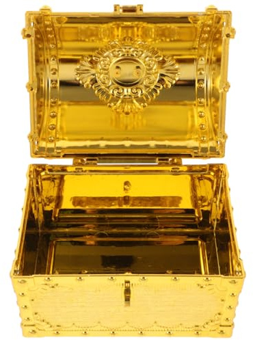 GLEAVI Piraten Schatztruhe Für Kinder 6.3 X 5.5 X 4.9 Zoll Vintage Kunststoff Aufbewahrungsbox Mit Schloss Für Rollenspiele Süßigkeiten Und Schmuck