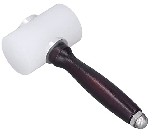 Generic Jewelry Hammer, Framing Hammer Rubber Mallet Wooden Handle Mallet Printed Leathercraft Nylon Leather Carving for Flooring, Tent Stakes, Woodworking, Camping