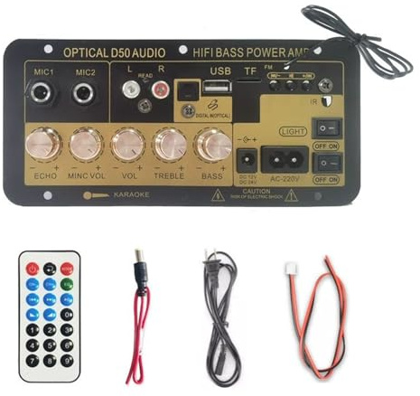 Amplificatore DC 12v 24V Auto | Modulo audio stereo ad alta potenza 30W con riverberazione e digitale | Amplificatore compatto con telecomando | Adatto per gli adulti di auto