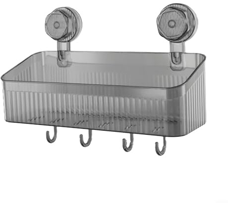 Support de rangement réglable à ventouse pour articles de toilette pour garder les espaces bien rangés et organisés (transparent)