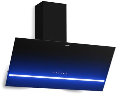 Klarstein Illuminosa Abzugshaube 90 cm - Kopffreihaube, 818 m³/h Boost, Touchpanel, LED-Beleuchtung, A++ Energieeffizienz, Umluft & Abluft, Aluminium- & Kohlefilter