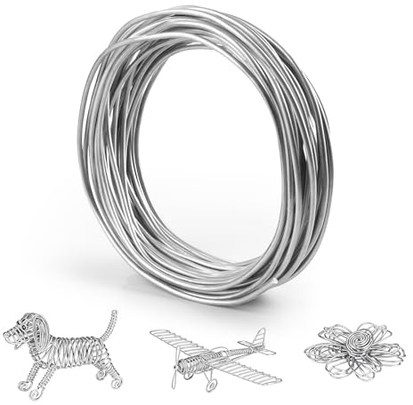 5 Gauge Aluminiumdraht 20M – 5mm Dicker Biegsamer Handwerkendraht, Für Skulptur, DIY Schmuck/Perlenarbeit, Blumengarten/Kranz, Floristenbedarf (5Millimeter)