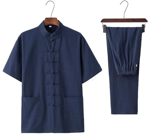 GoldeneAmeisen Tai-Chi-uniform,Unisex Kung Fu und Tai Chi Uniform,Kampfsport-Anzug aus Baumwollleinen,Traditionelle Chinesische Kampfkunstkleidung,Locker Und Bequem,für Meditation und Qigong