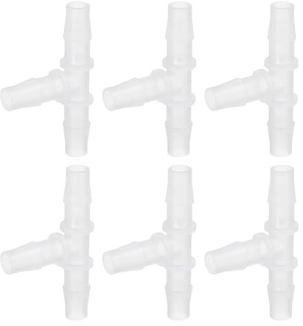 QUARKZMAN 6Stk Kunststoff Schlauchverbinder 3/8 x 3/8 T Form T Stück Schlauchverbinder Verbinder Adapter Für Wasser Flüssigkeit Kraftstoffleitung Rohr Klar