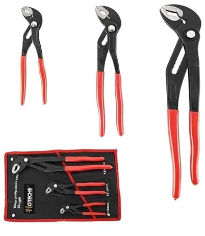 SET 3 PINZE POLIGRIP AUTOBLOCCANTI GIRATUBI PAPPAGALLO REGOLABILE 8- 10 - 12 IN ACCIAIO CHROME VANADIUM CON CUSTODIA