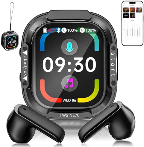 NE70 Earbuds, 2026 New NE70 AI Translation Earbuds in Real Time, Language Translator Headphones with LCD Touch Screen Audifonos Traductores Inglés Español Support 165 Languages for Travel Business