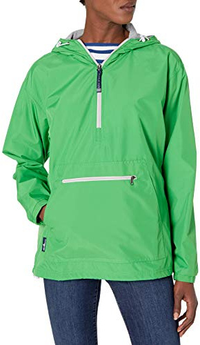 Charles River Apparel Women’s Chatham Anorak, Lightweight Wind & Water-Resistant Windbreaker Jacket with Jersey Lining, Green, Large