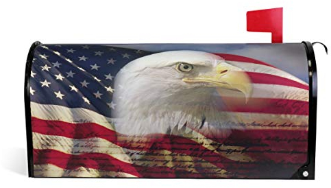 Wamika - Cassetta Postale Magnetica, Motivo: Bandiera Americana con Aquila Calva, 4° luglio, per Cassette postali Americane Patriotic America USA