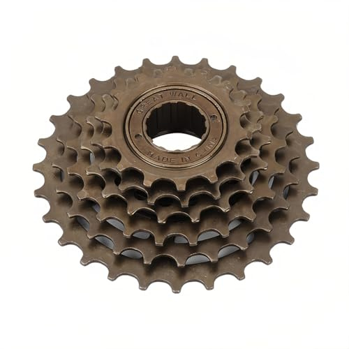 Tiiyee 6 Speed Bicycle Freewheel, Cassette Freewheel 14-28 Tooth Sprocket Smooth Gear Change Upgrade Threaded Screw On Design Used for Mountain Bike Cycling Cassettes Free Wheel Hub Replacement Parts