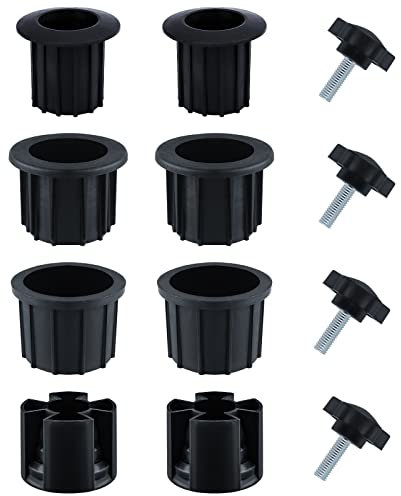 LUTER 12pcs Umbrella Stand Replacement Parts - Hole Ring Plug Cover Connector With Star Hand Knob m8 Base Accessories for Patio Table Balcony Decks Backyard (Black)
