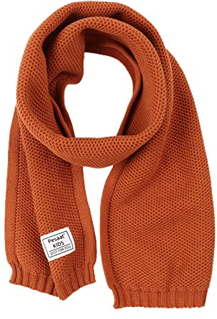 Pesaat Kids Winter Knit Scarf Solid Warm Neck Warmer Toddler Soft Long Scarves for Boys Girls Neckerchief Collar Warp Autumn (Caramel)