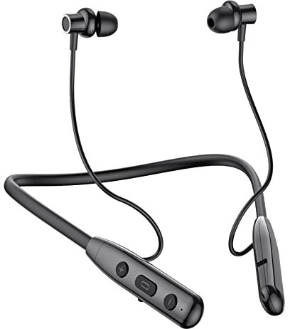Lively Life Neckband Headphones Wireless for Running, Bluetooth 5.3 Headphones In-Ear Headphones with Mic, IPX6 Sport Earbuds, Magnetic Headset Lightweight Earphones with 30 Hours Playtime - Black