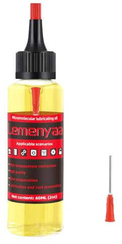 Lemenyaa, Micromolecular Lubricating Oil, 2 oz, Dropper and Needle, Door Squeak Fix, Bike Chain Lubricant, Lock Cylinder Lube, Hinge Oil, Drawer Slide Lubrication,Electric Fan Bearing Lubricate