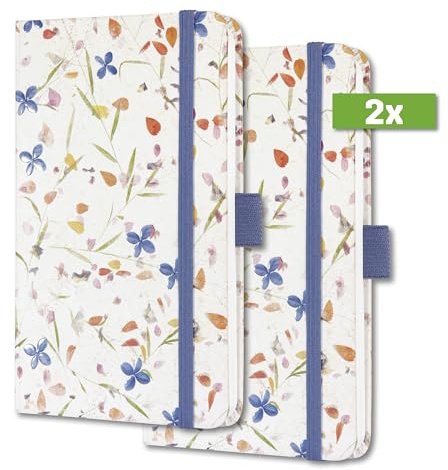 SIGEL J4306/2 Wochenkalender Jolie 2024, Bloom Violet, ca. A6, weiß, violett, Hardcover, Gummiband, Stiftschlaufe, Einstecktasche, 174 Seiten, aus nachhaltigem Papier, Terminplaner, 2 Stück