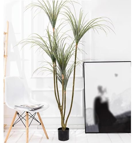 Künstliche Kunstpflanzen Bambus Home Künstliche Faux Pflanze, 175cm/68.9in großGefälschter Bonsai Grüner Deko-Baummit schwarzem Zementtopf, für Outdoor Esstisch Party Büro Balkon Outdoor Pflanzen