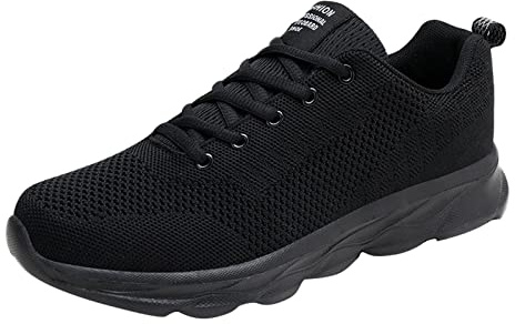 Sneaker Stretcher Men Shoes Fashion Breathable Sports Lightweight Lace-up Running Men's Comfortable Men's Sneaker Shelf for Men Basketball (Black, 7.5)