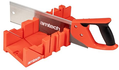 Amtech - Scie à tenon et boîte à onglets pour couper du bois et du stratifié, pour le bricolage et le travail du bois, coupes précises et lisses à différents angles, poignée confortable (300 mm TPI)