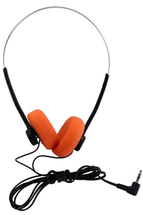 Leichte Retro-Kopfhörer, Vintage-Musik, MP3, Retro-Feelings, tragbar, kabelgebunden, kleine Kopfhörer, Foto-Requisiten, für die meisten Handys (Orange)