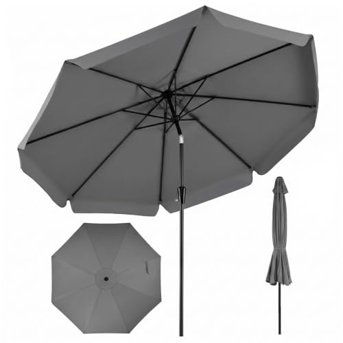COSTWAY Parasoll 300 cm, trädgårdsparaply med volang och vev, böjbar på båda sidor 30°, balkongparaply, terrassparaply, UV-skydd, marknadsparaply för trädgård, balkong, terrass