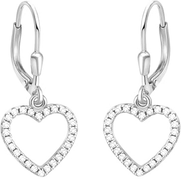 SOFIA MILANI - Damen Ohrringe 925 Silber - Ohrhänger als Herz